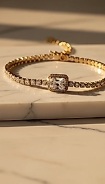 gold rengi zirkon taşli bileklik